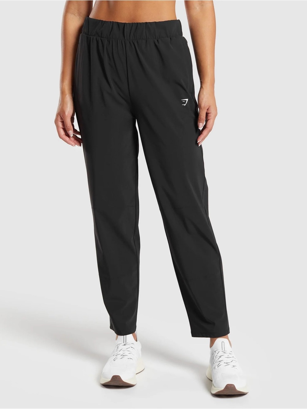 Gymshark Black womens Joggers with White Logo